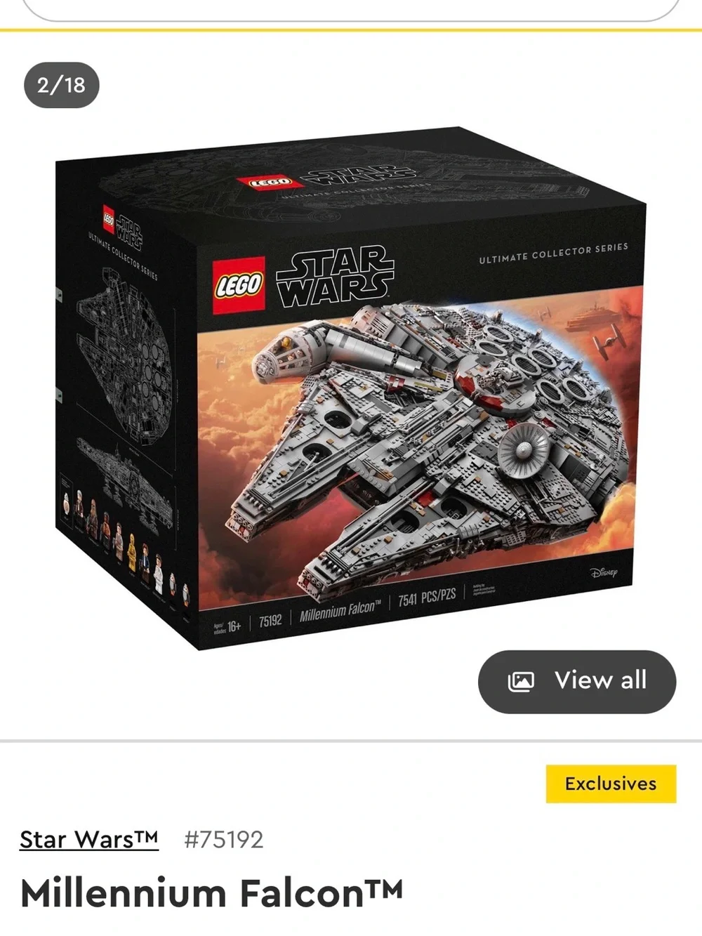 Lego Star Wars Millennium Falcon Building Set - Gray, Black, Red Accents